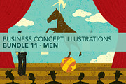 Business Concepts Bundle 11 Men, a Person Illustration by retrorocket (Thumbnail 1 of 21)