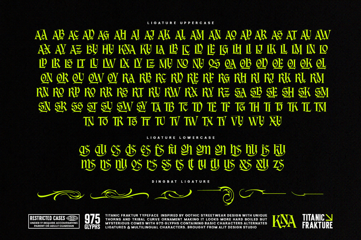 Titanic Fraktur Typeface, a Blackletter Font by alit design (Photo 18 of 20)