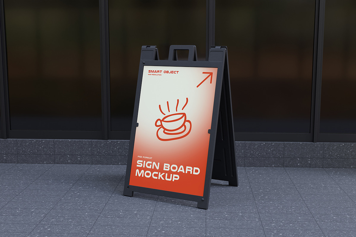 Signboard Mockup, an Advertising Mockup by Farabion Studio (Photo 4 of 4)