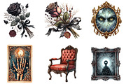 Gothic Antique Halloween Clipart, an Illustration by DreamArtGraphic (Thumbnail 3 of 4)
