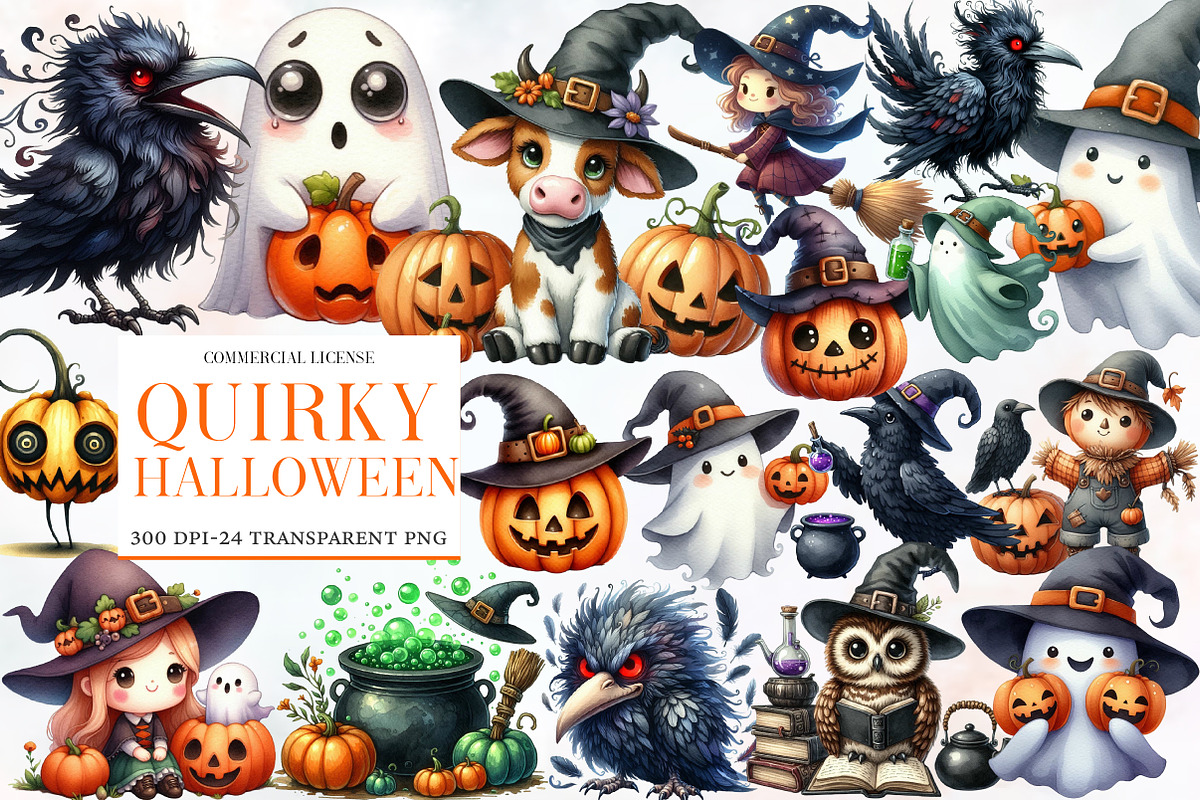 Quirky Halloween Sublimation Clipart, an Illustration by Designworld (Photo 1 of 6)