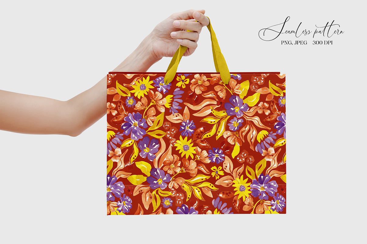 Watercolor summer floral pattern, a Pattern Graphic by SirenaArt (Photo 10 of 12)