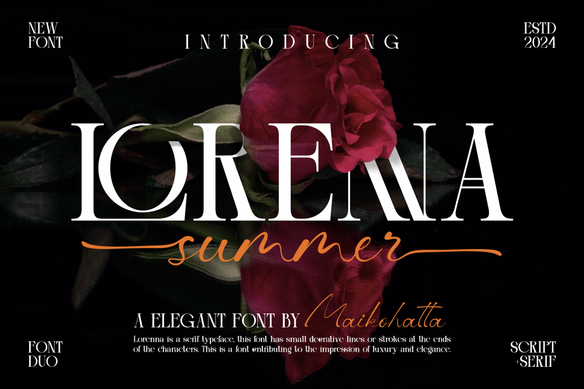Lorenna - Elegant Duo Font, a Handwritten Font by MaikoHatta (Photo 1 of 11)
