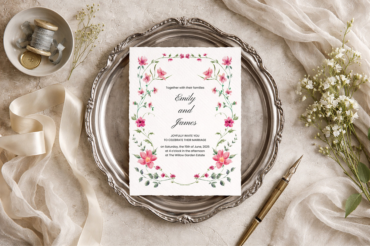 Valentine’s Day watercolor florals, a Decorative Illustration by Yuliia Lashevska (Photo 2 of 11)
