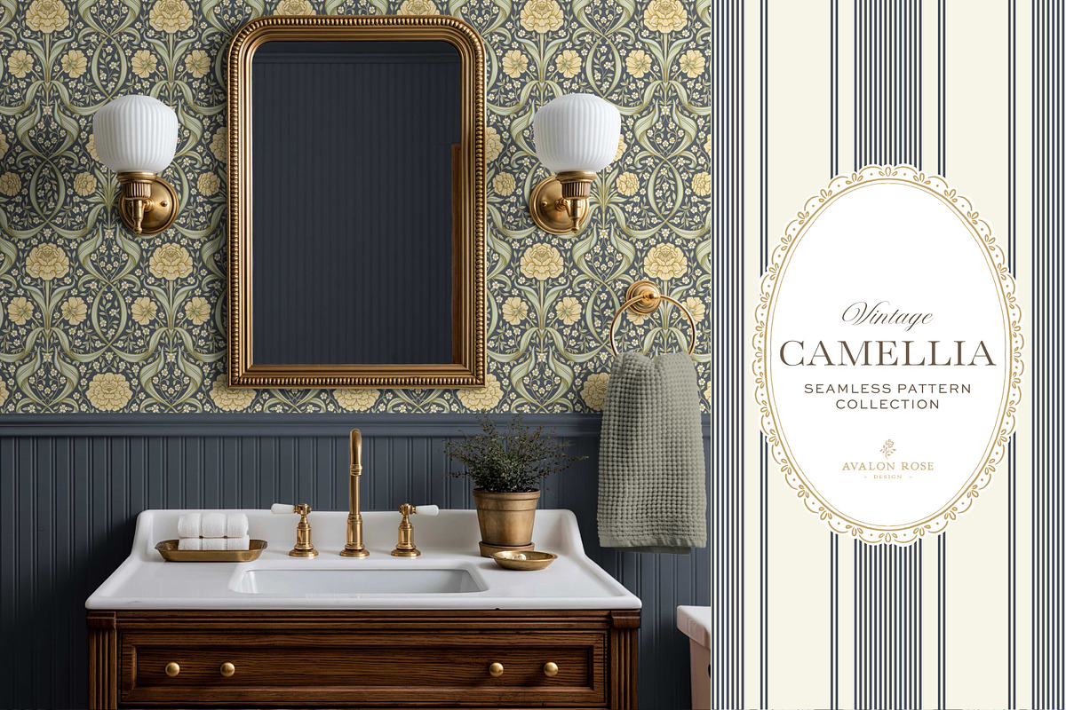 Arts & Crafts Floral Pattern Navy, a Pattern Graphic by Eclectic Anthology (Photo 7 of 10)