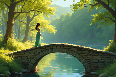 Woman by the Stone Bridge, a Sports & Recreation Photo by h.utomo