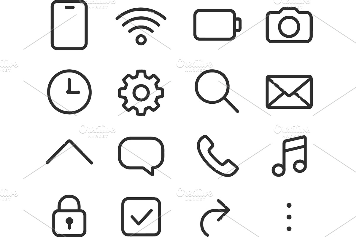 Vector illustration of line icons, a Technology Illustration by ZinetroN