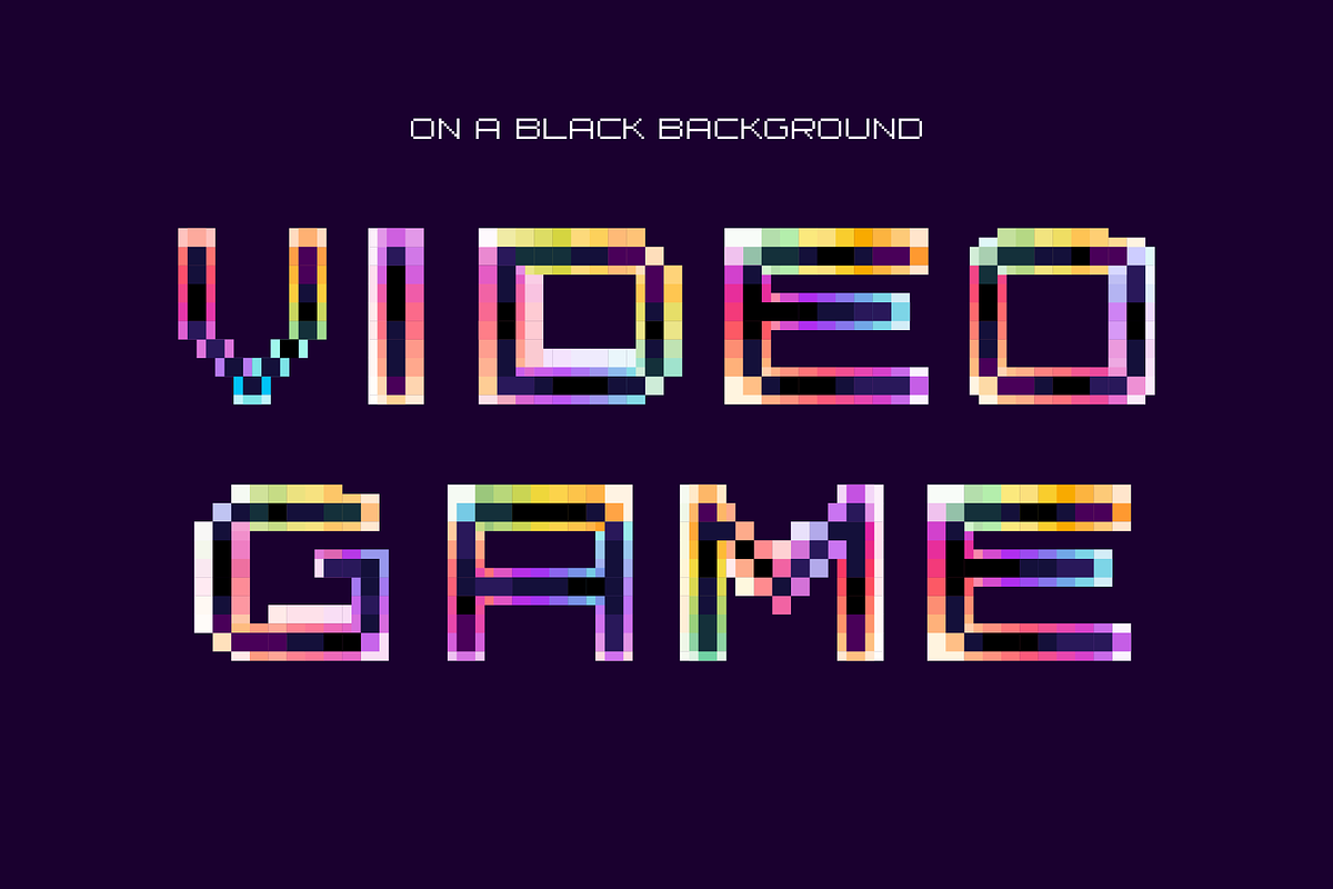 Neo Pixel pixel hologram glitch font, a Symbol Font by kaer_shop (Photo 8 of 9)