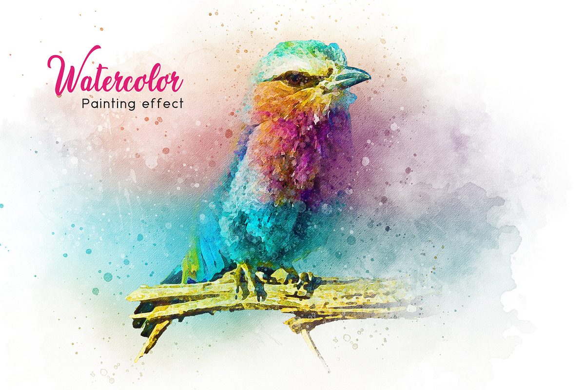 Watercolor painting photo effect, a Layer Style Add-On by Pixel Gallery (Photo 3 of 3)