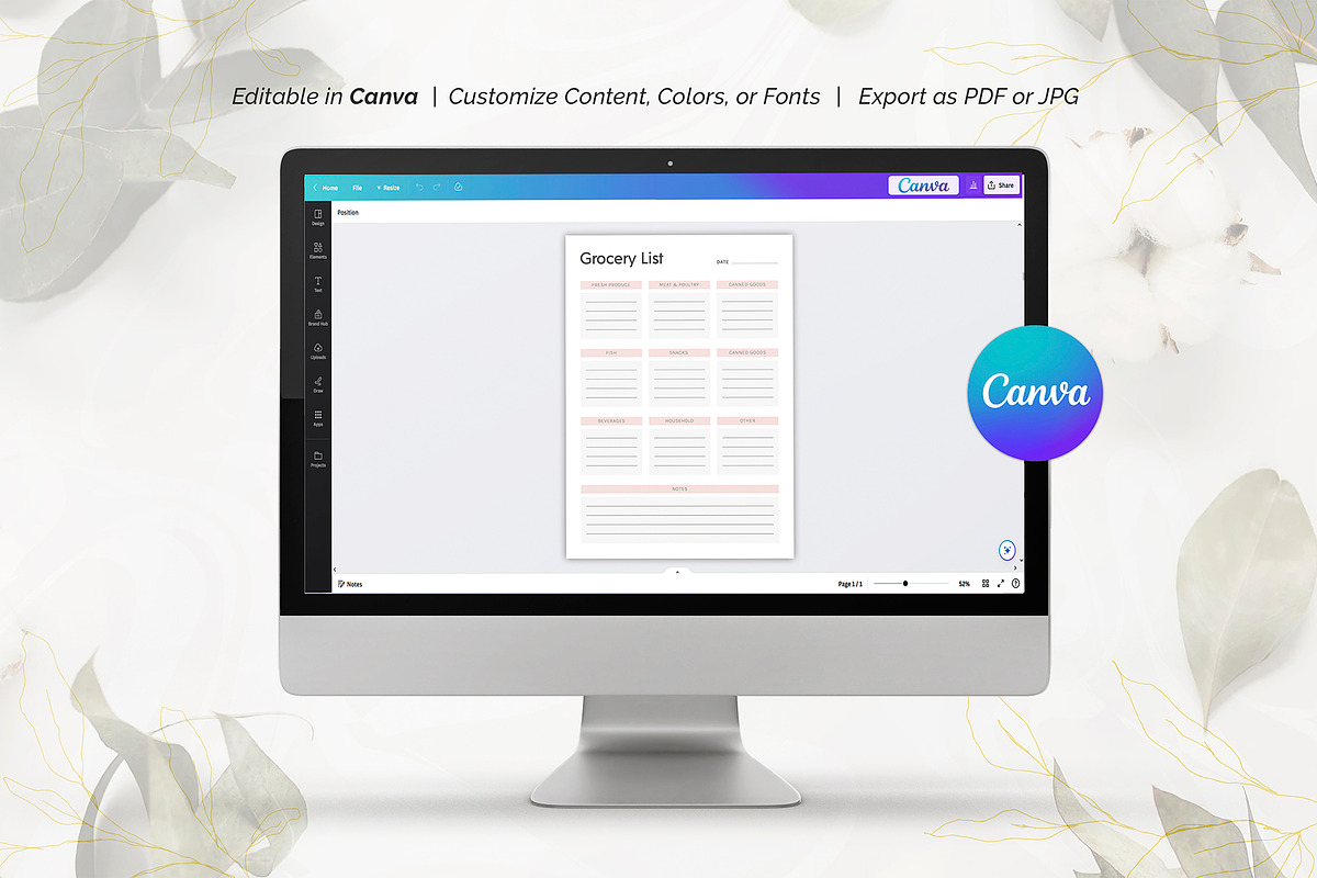 Grocery List, a Stationery Template by DesignDevisers (Photo 7 of 11)