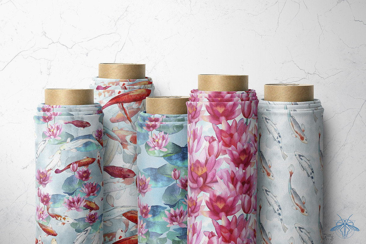 Lily Pond | Watercolor Koi Fish set, a Pattern Graphic by Tanya Vollar (Photo 10 of 10)