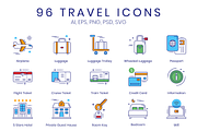 96 Tourism & Travel Icons, an Icon by Flat Icons (Thumbnail 1 of 6)