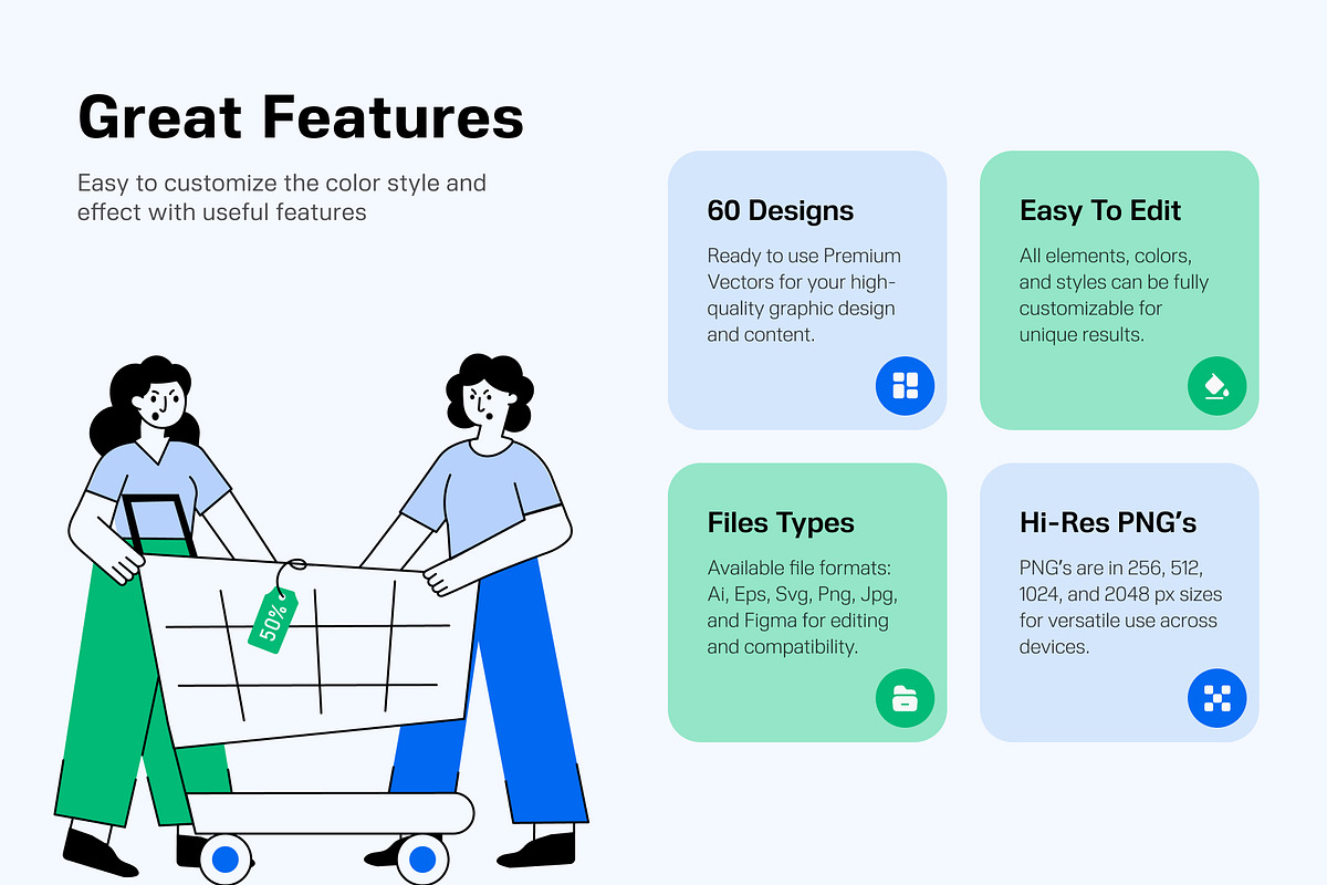 Shopping Illustration Art, a Person Illustration by Vectors Market (Photo 2 of 9)