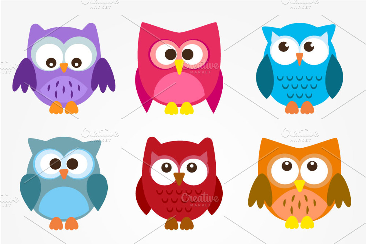 Woodland Owls Clipart and Vectors, an Illustration by GraphicHouse (Photo 5 of 5)