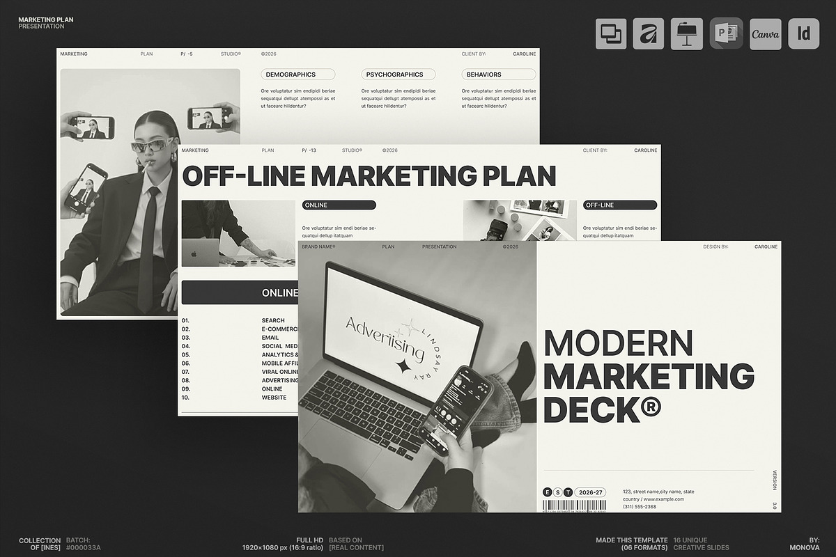 Marketing Plan Presentation Template, a Presentation Template by Studio Monova (Photo 4 of 13)