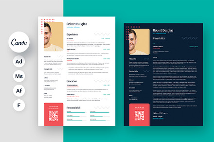 Resume Dark and Light Template, a Resume Template by artbart