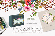 Savannah - Watercolor Floral Set, a Graphic by SmallHouseBigPony (Thumbnail 2 of 12)
