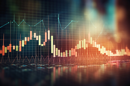 Financial stock market graph display, a Photo by SaroStock
