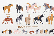 Boho Christmas horses and unicorns, an Object Graphic by yttadesign (Thumbnail 2 of 15)