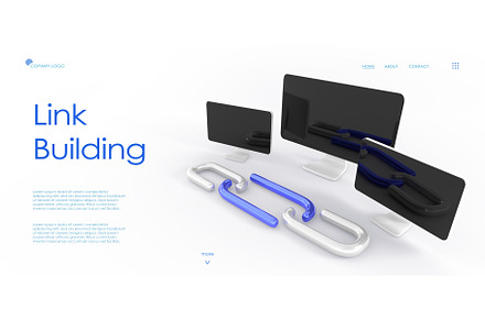 Link building isometric landing page, a 3D by Marozhkastudio