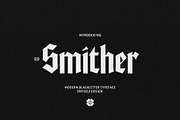 ED Smither - Blackletter typeface, a Blackletter Font by Emyself Design (Thumbnail 1 of 10)
