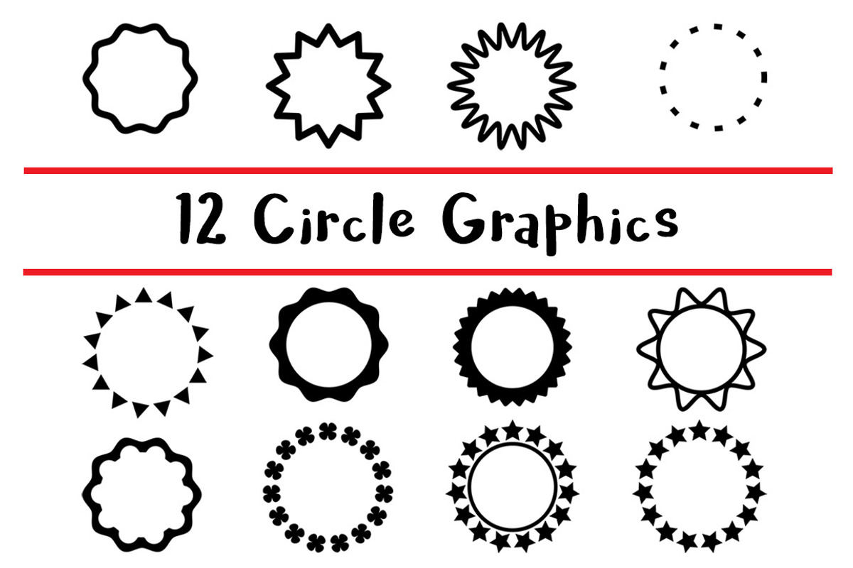 12 Black Circle Graphics, a Graphic by The Digital Download Shop (Photo 1 of 2)