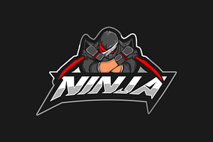 Ninja Mascot Sport Logo Vector
