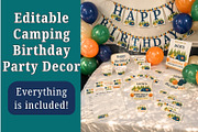 Camping Birthday Party Bundle, a Print Template by Sunny Jar Designs (Thumbnail 1 of 3)