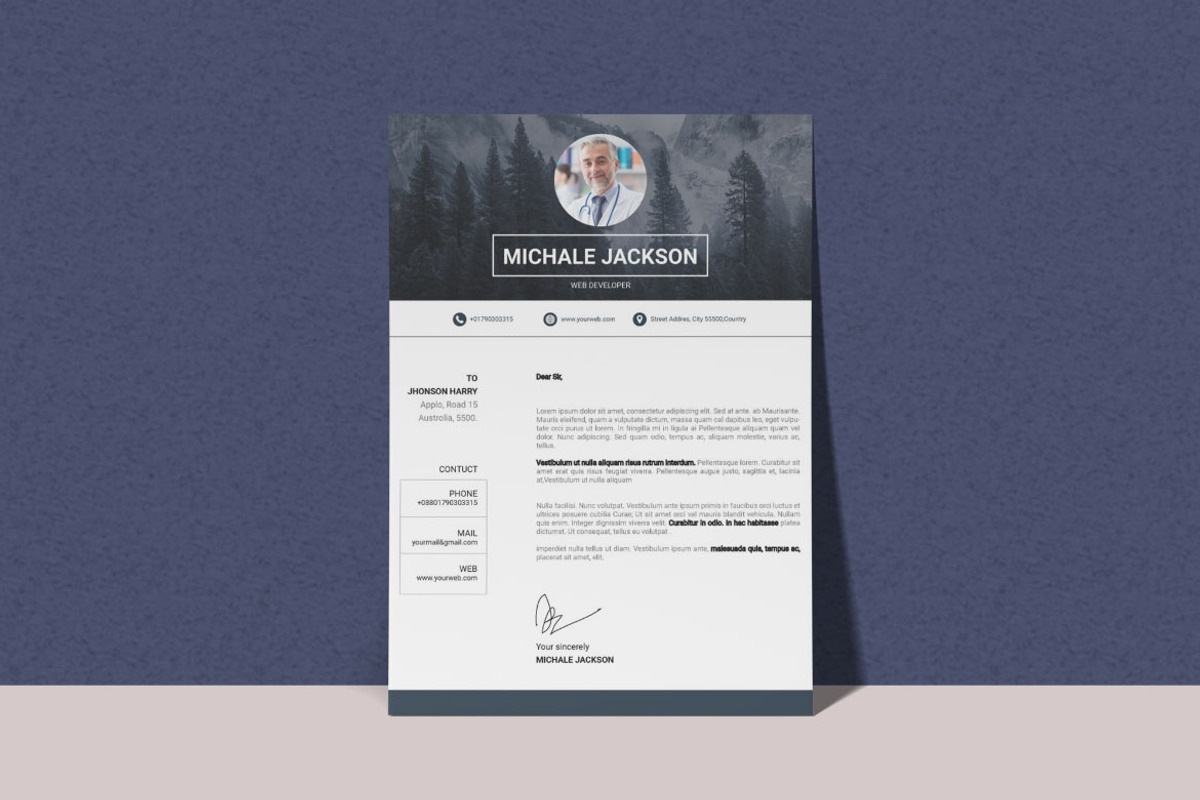 Modern Resume Design Template, a Resume Template by BrandlyTemplate (Photo 3 of 3)