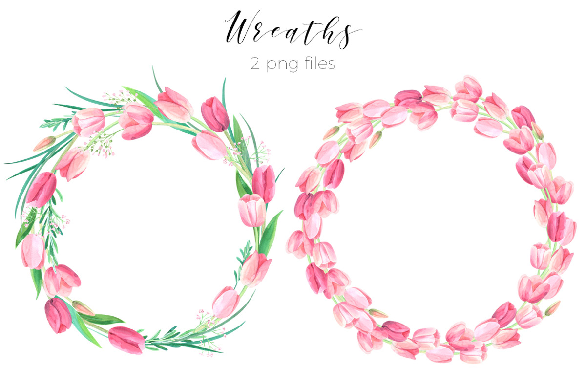 Tulip blossom. Watercolor clip art, an Illustration by Anyuka (Photo 4 of 5)