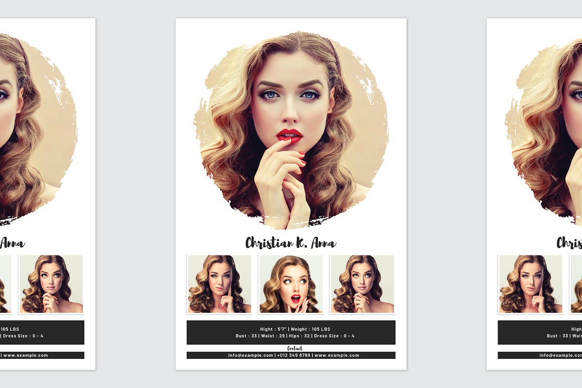 Pro Modeling Comp Card Template, a Card Template by Amit Debnath