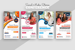 Conference Social Media Stories, a Social Media Template by nandinigraphics