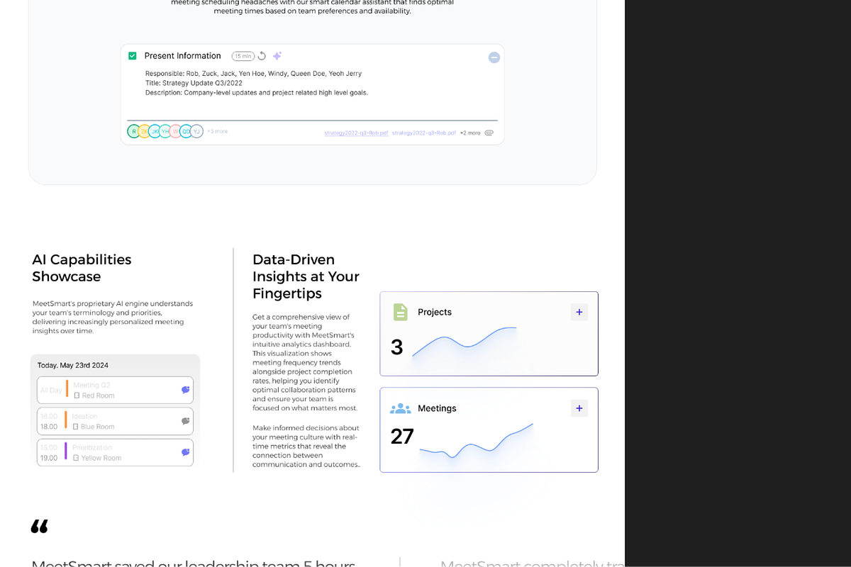 AI Meeting Planner Landing Page, an UI Kit Template by BeadyLab (Photo 2 of 5)