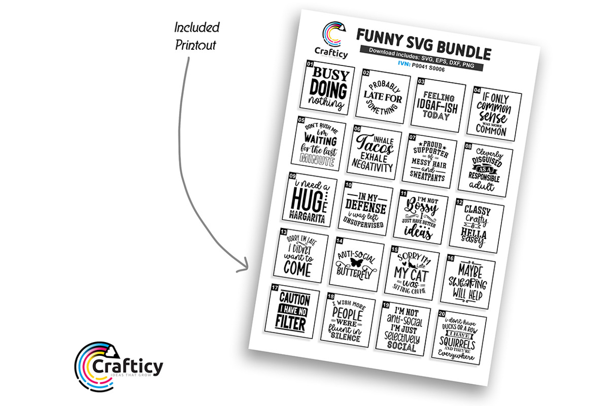 Funny SVG Bundle, an Illustration by Crafticy