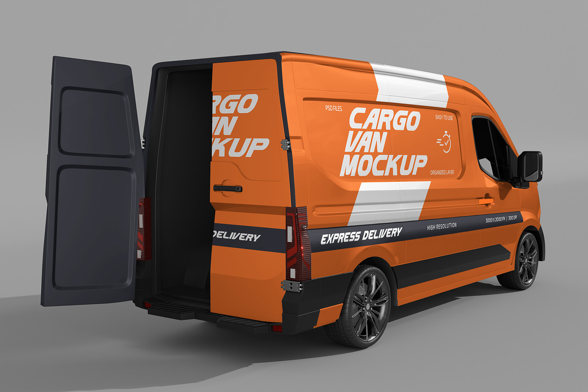 Cargo Van Mockup, an Advertising Mockup by Nathatype (Photo 2 of 9)