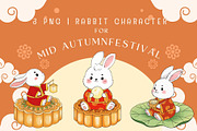 Rabbit Character for Moon Festival, a Graphic by PKshop (Thumbnail 3 of 3)