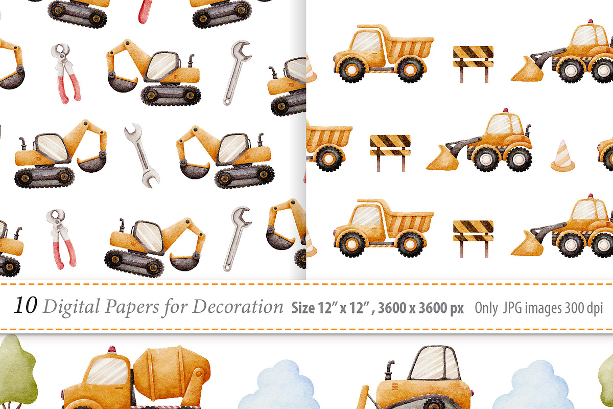 Construction Vehicle Clipart, a Transportation Illustration by TitaLivingArt (Photo 8 of 10)
