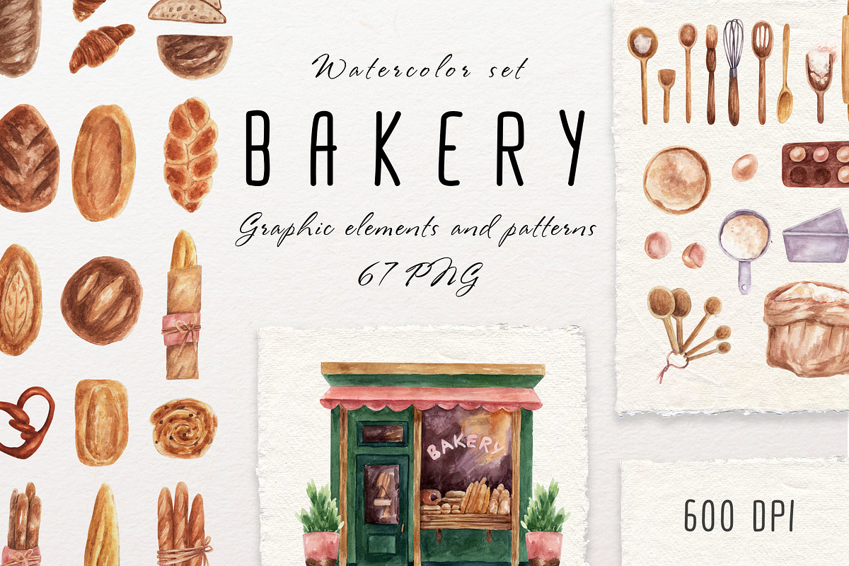 Bakery. Watercolour., a Food Illustration by a_ptichkina (Photo 1 of 7)