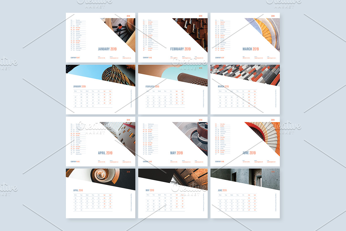 Desk Calendar for 2019, a Stationery Template by Vepix (Photo 9 of 10)
