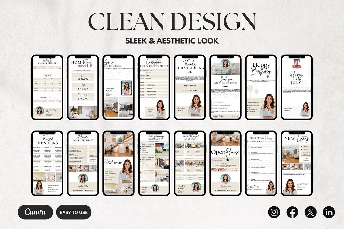 50 Real Estate Textable Cards Canva, a Marketing Template by Studioxhq (Photo 4 of 6)