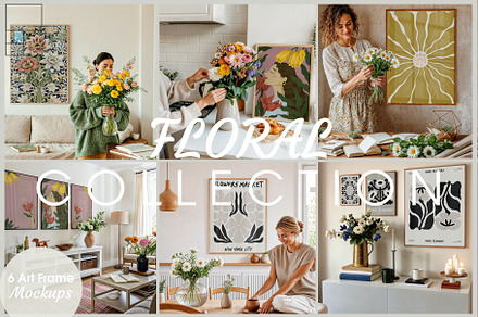 6 Floral Poster Mockups Bundle