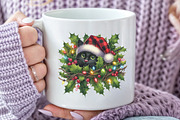 Christmas Peeking jungle Black Cat, a Seasonal Illustration by Rose Art (Thumbnail 4 of 4)