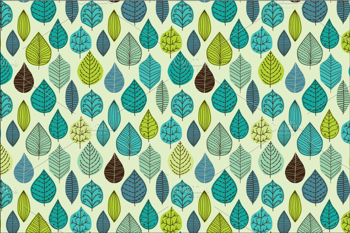 3 Autumn leaf pattern set preview 4
