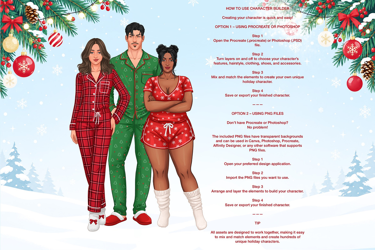 Christmas Character Creator, a Person Illustration by Elenbushe (Photo 5 of 20)