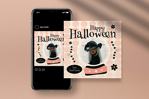 Flat Design Halloween Greeting Card