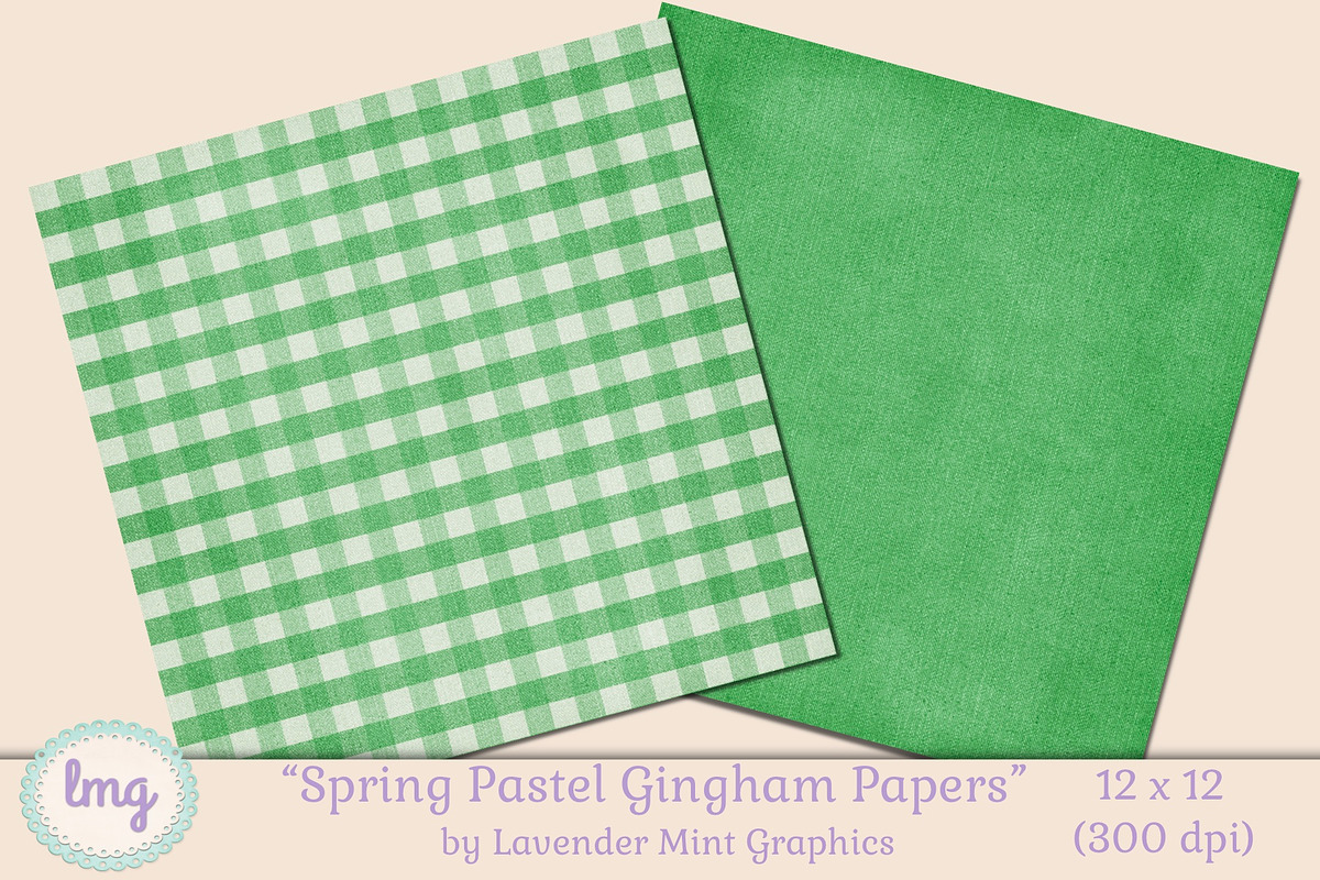 Spring Pastel Gingham Papers, a Pattern Graphic by Lavender Mint Graphics (Photo 3 of 7)