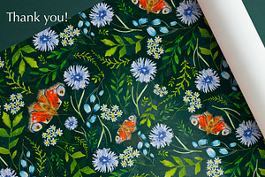 Watercolor Meadow Flowers Pattern