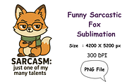 Funny Sly Fox Sublimation, an Animal Illustration by Smillyy Threads (Thumbnail 1 of 6)