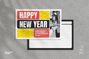 Bold New Year Greeting Card, a Card Template by Neermana