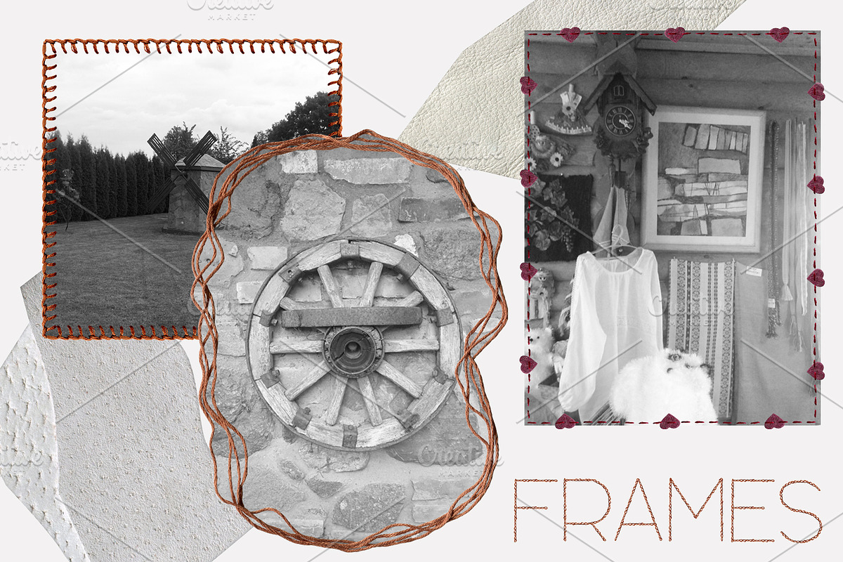 Leather and Stitching: Collage Kit., an Object Graphic by TaPilipa (Photo 3 of 15)